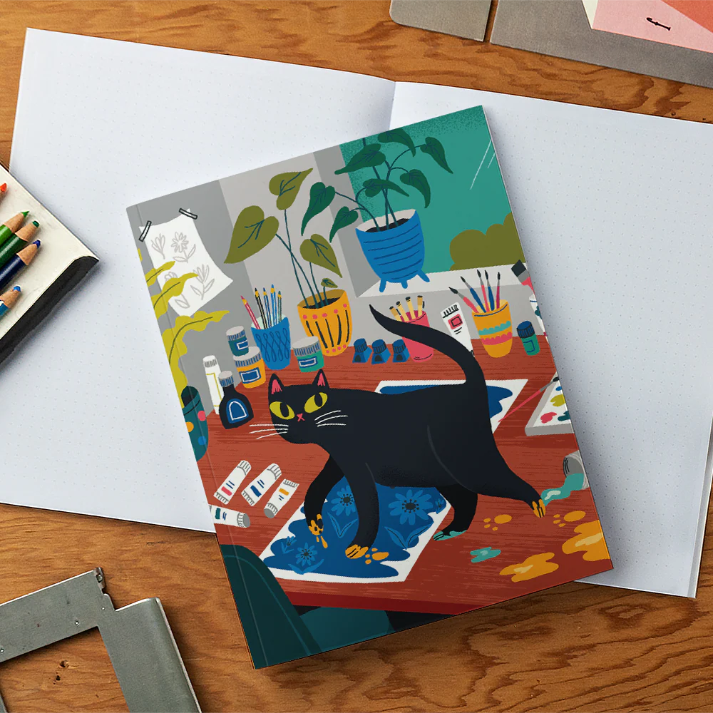 Art Cat Medium Layflat Notebook - Image 4