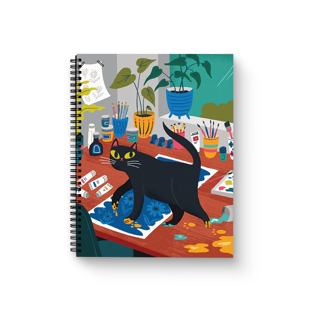 Art Cat Medium Wire-O Spiral Notebook