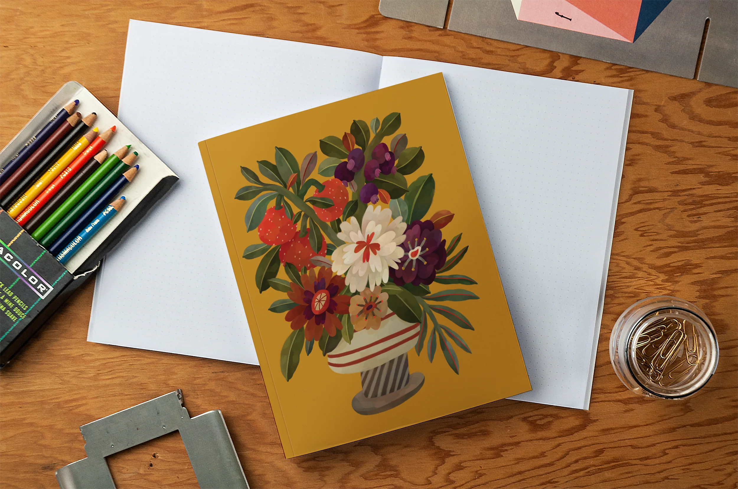 Autumnal Vase Medium Layflat Notebook - Image 4
