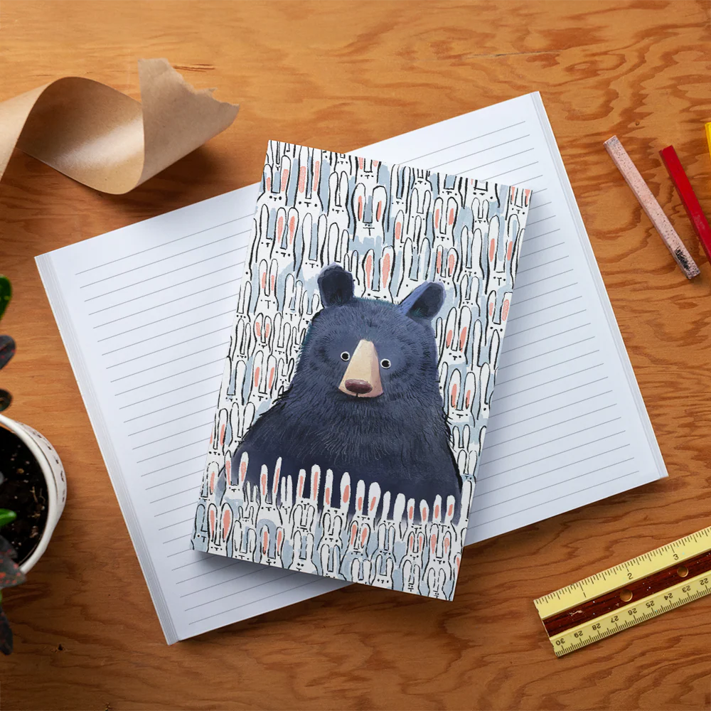 Black Bear and Bunnies Classic Layflat Notebook - Image 4