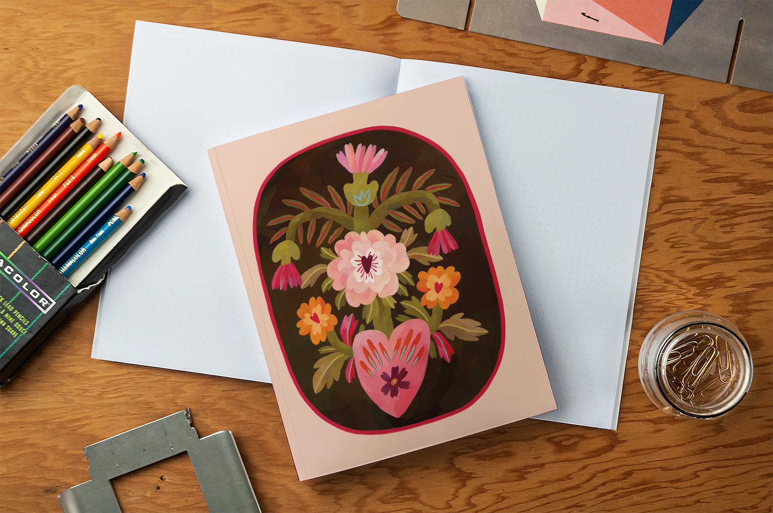 Blossoming Heart Medium Layflat Notebook - Image 4