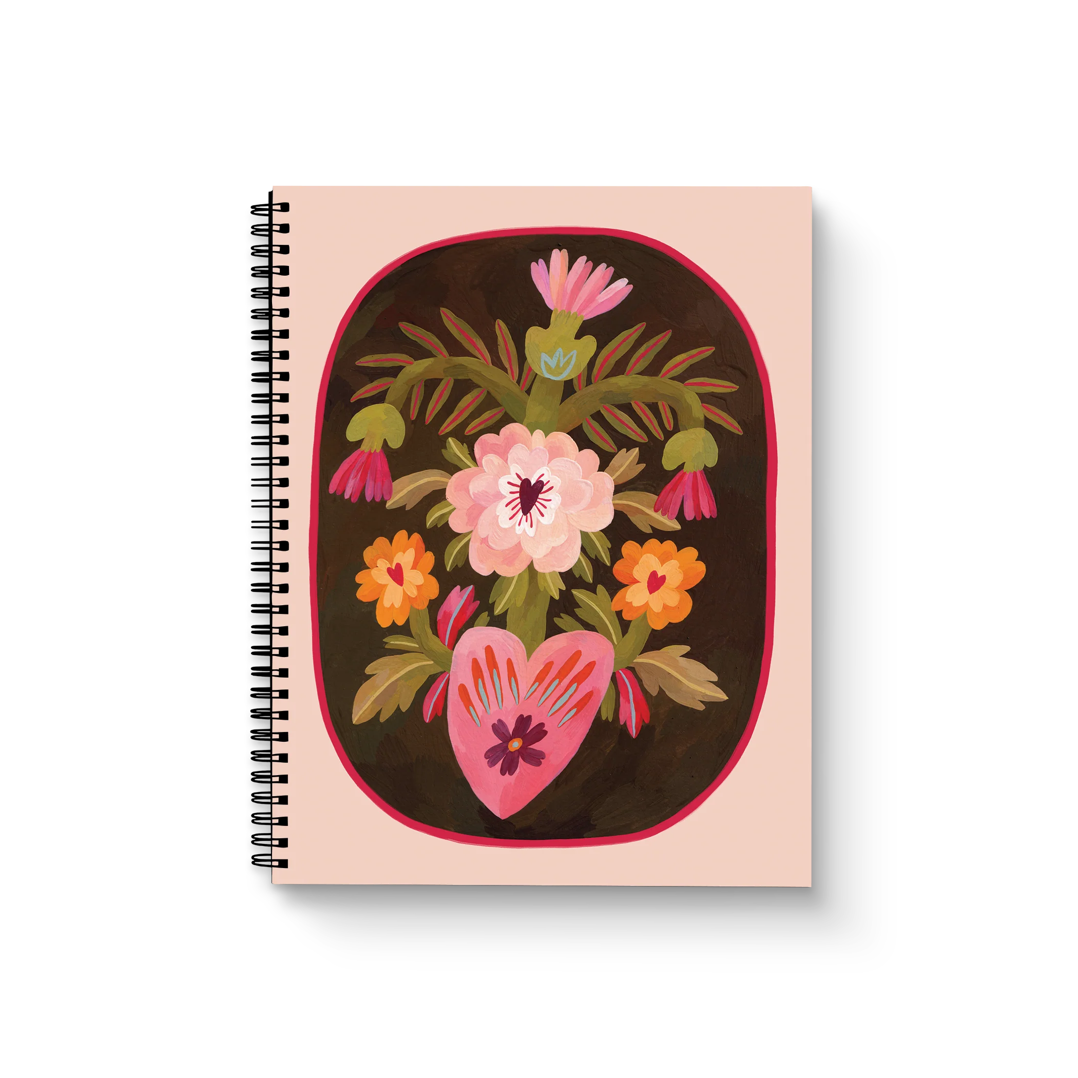 Blossoming Heart Medium Wire-O Spiral Notebook