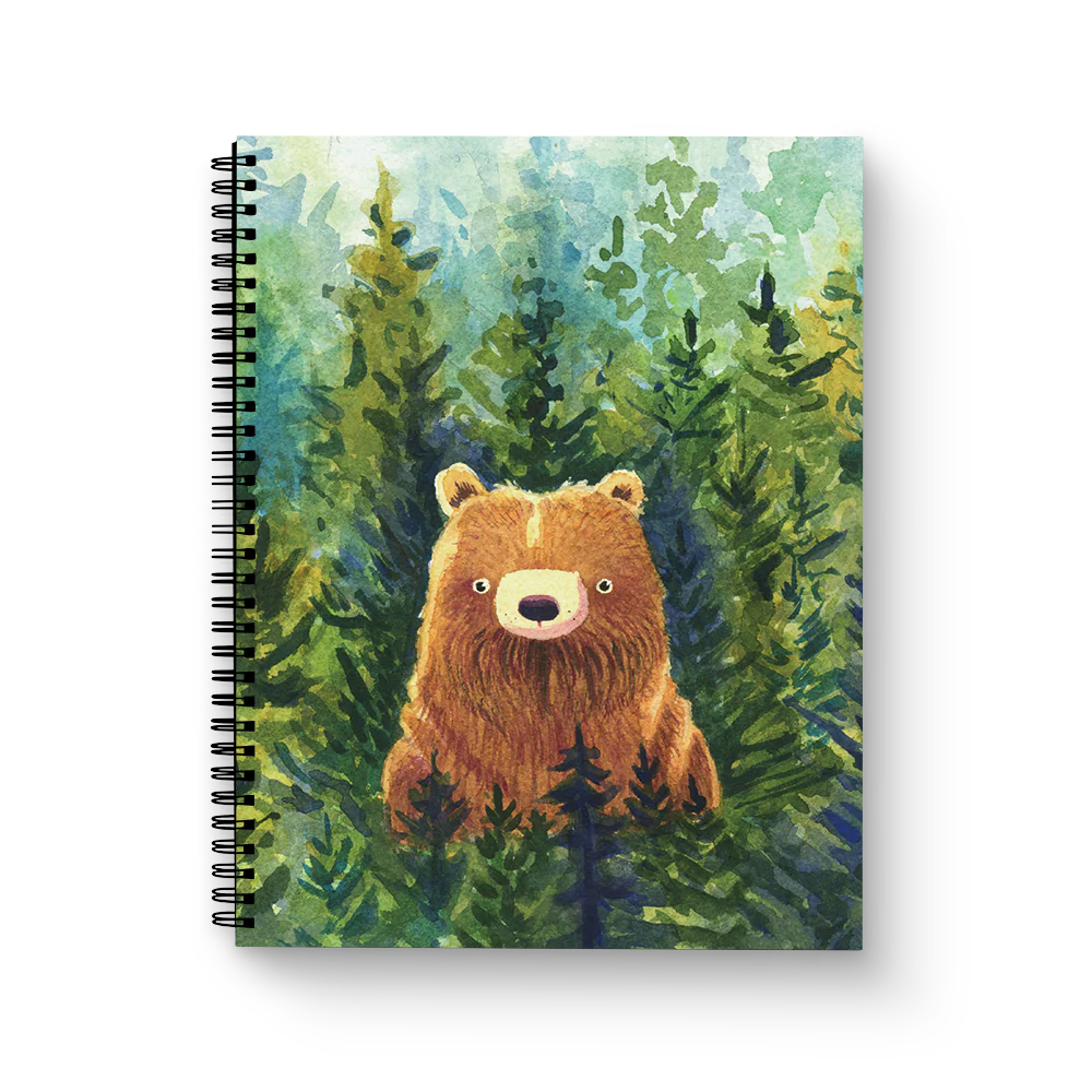 Brown Bear Medium Wire-O Spiral Notebook