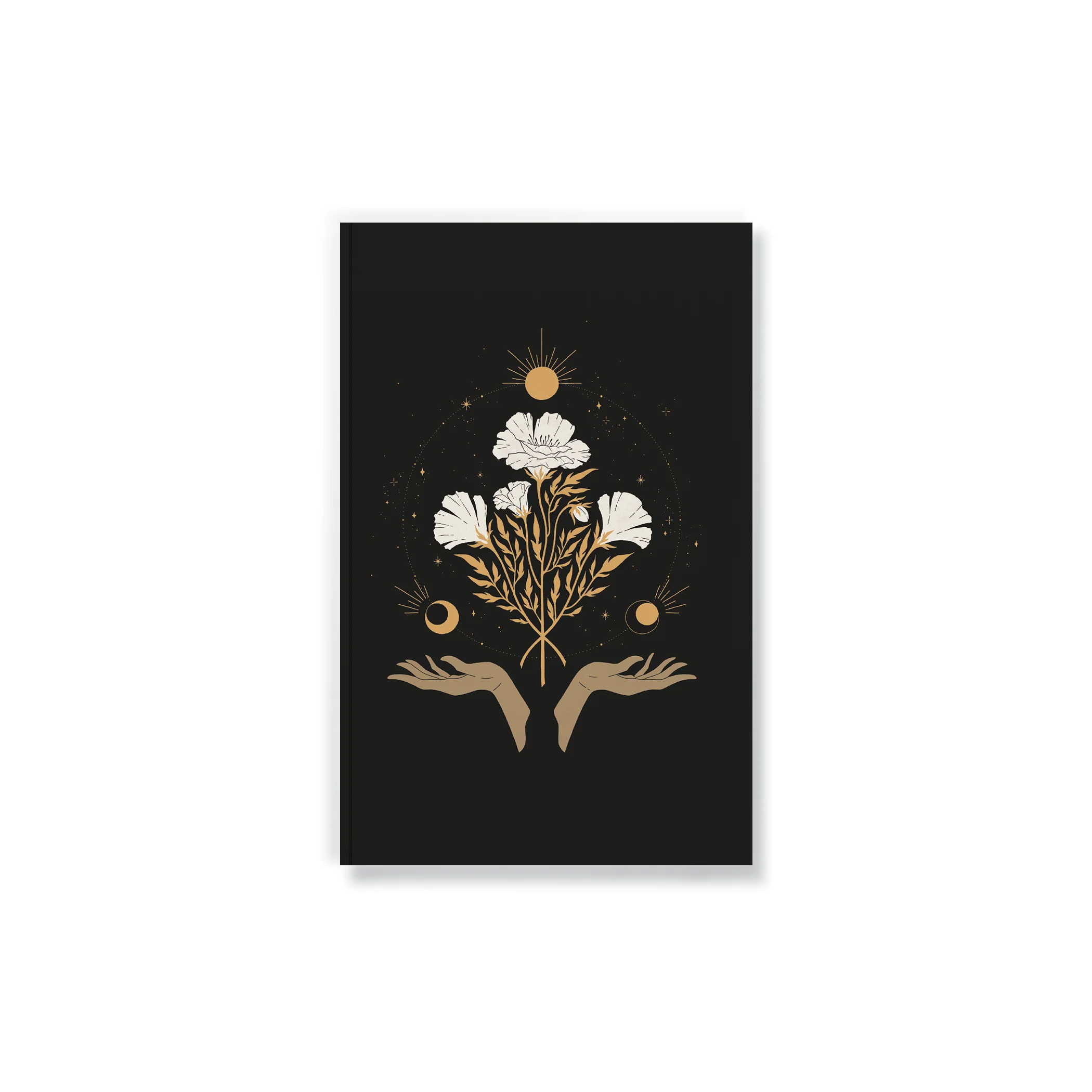 Celestial Flowers Gold Foil Classic Layflat Notebook