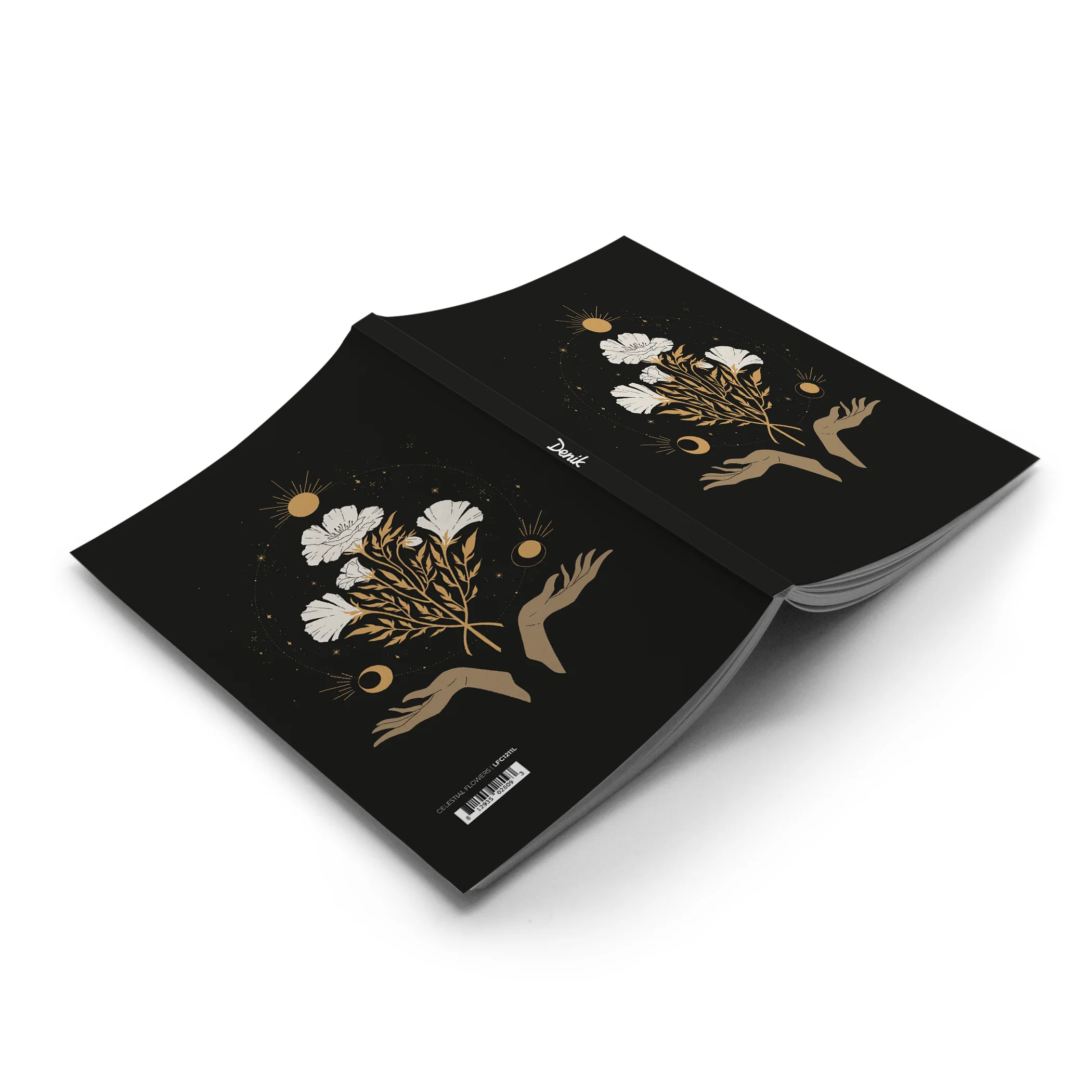 Celestial Flowers Gold Foil Classic Layflat Notebook - Image 2
