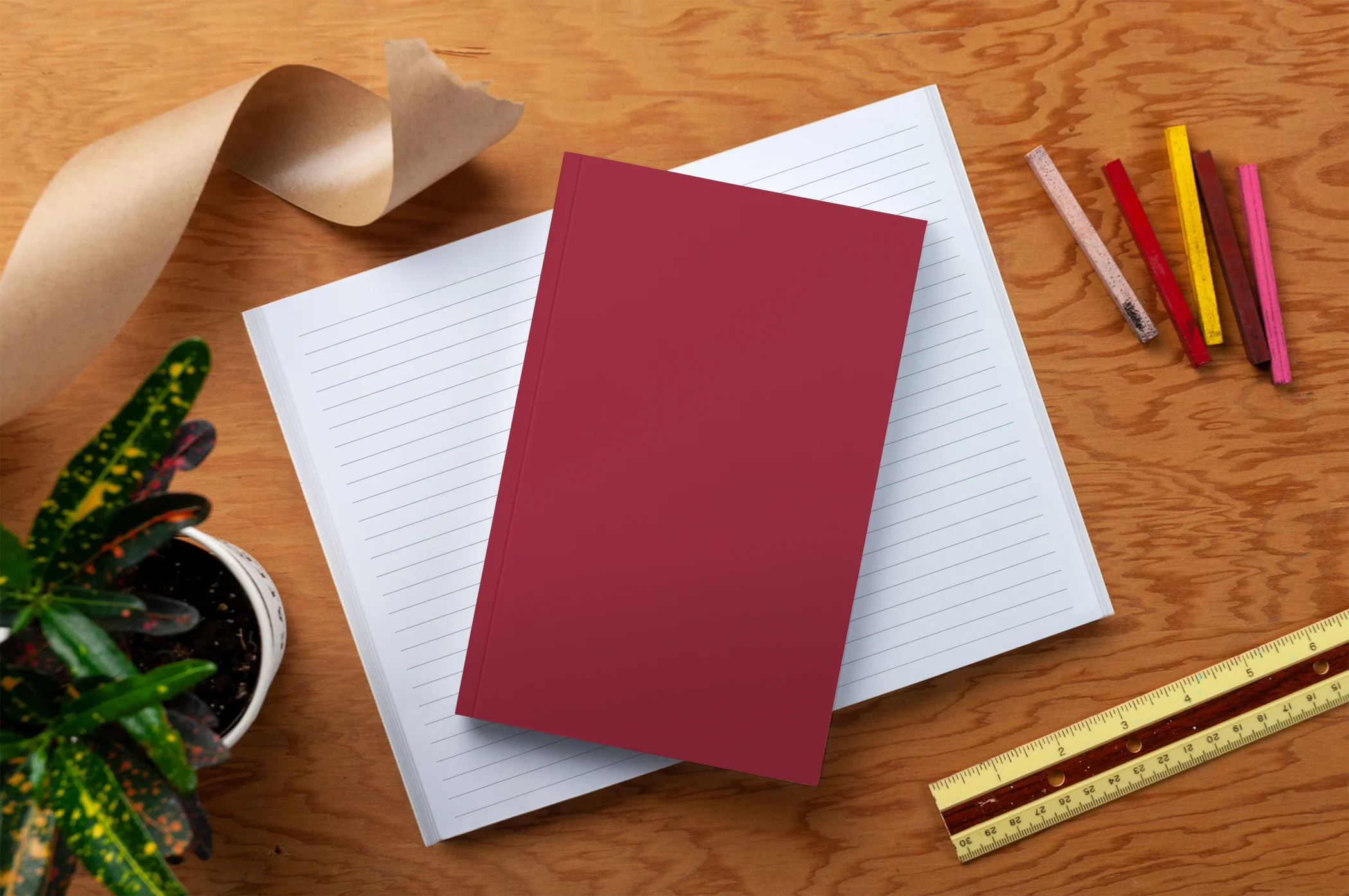 Crimson Layflat Notebook - Image 4