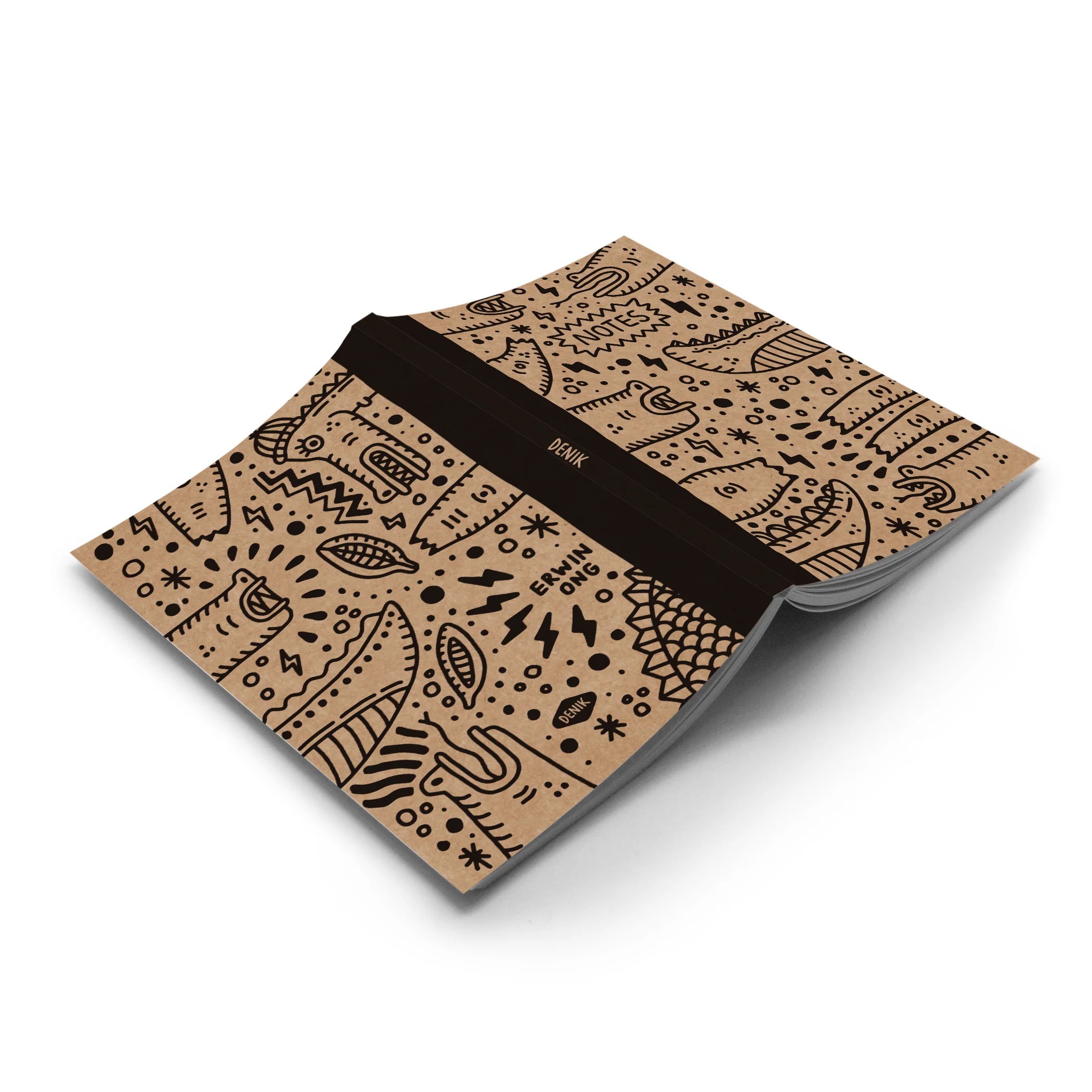 Crocodile Outlines Kraft Classic Layflat Notebook - Image 2