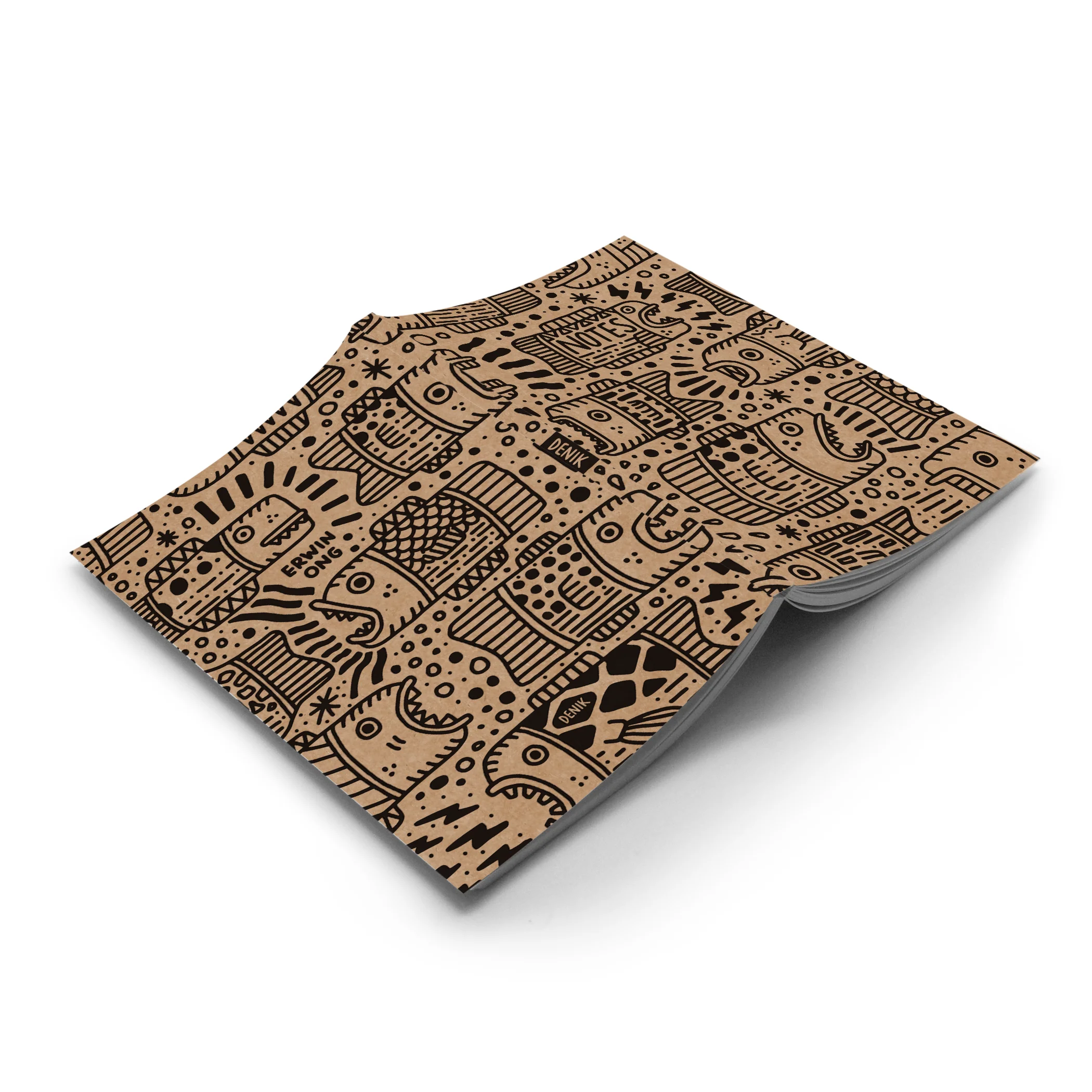 Fish Outlines Kraft Classic Layflat Notebook - Image 2
