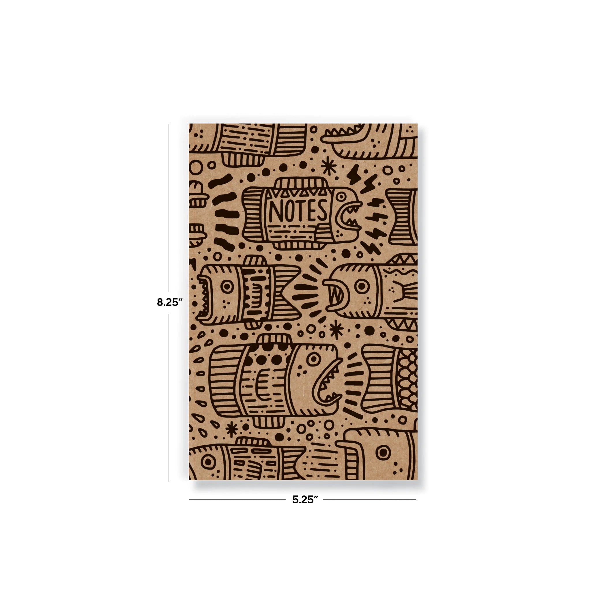 Fish Outlines Kraft Classic Layflat Notebook - Image 3
