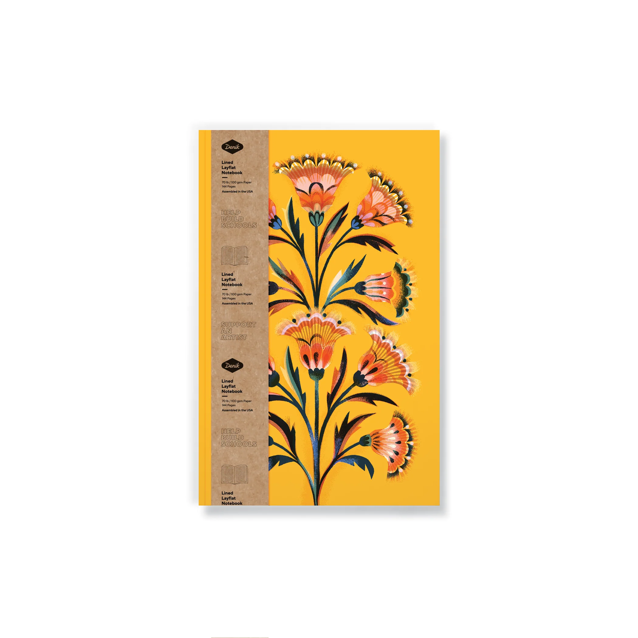 Golden Floral Classic Layflat Notebook - Image 4