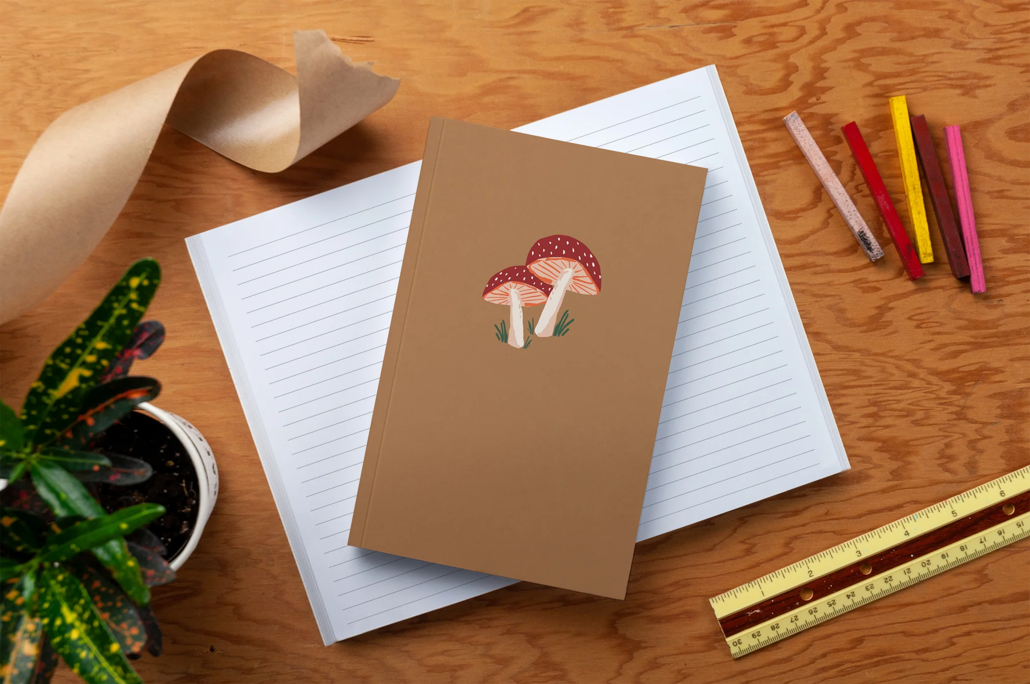 Golden Mushrooms Classic Layflat Notebook - Image 4
