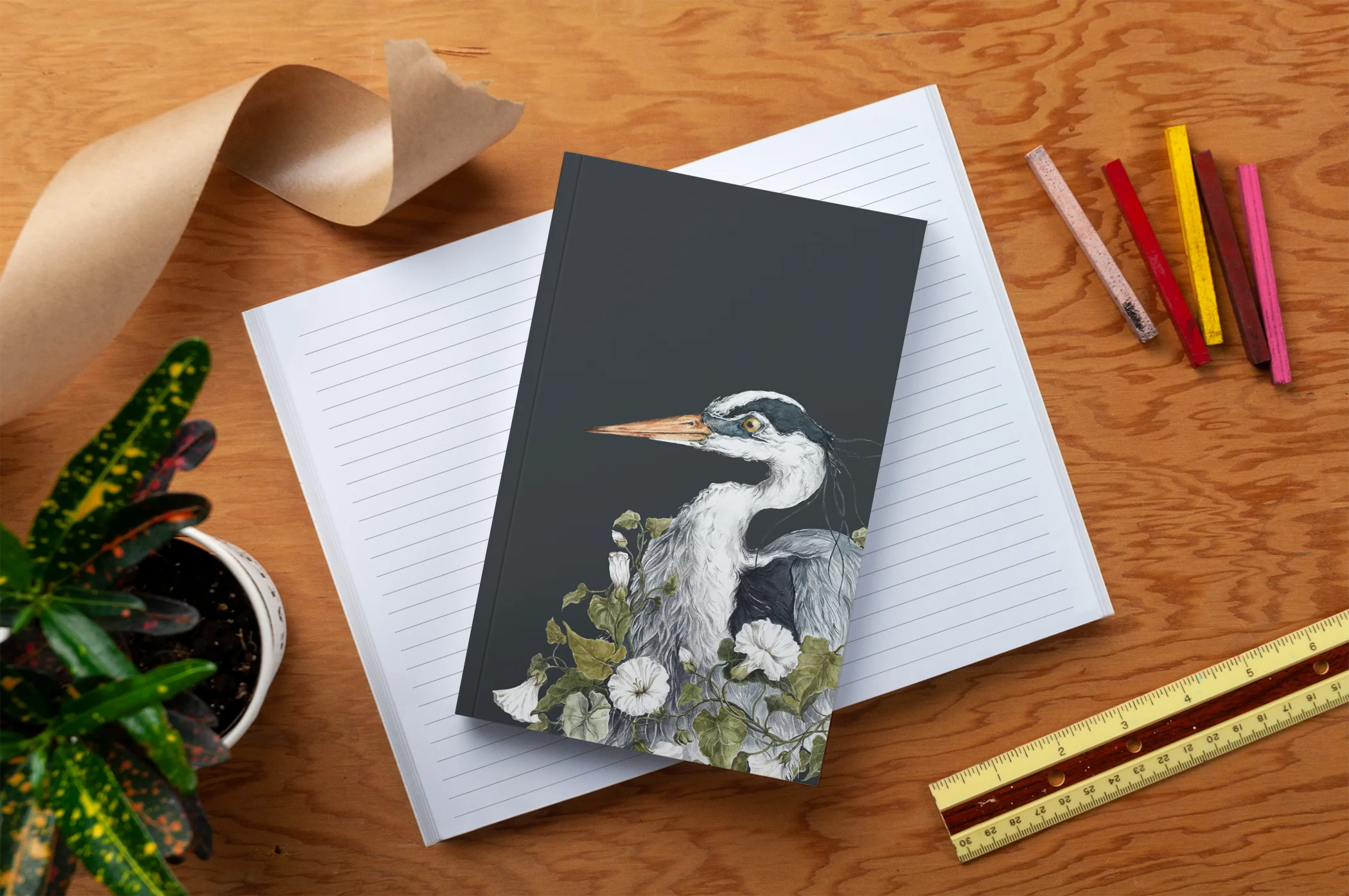 Grey Heron Layflat Classic Notebook - Image 5