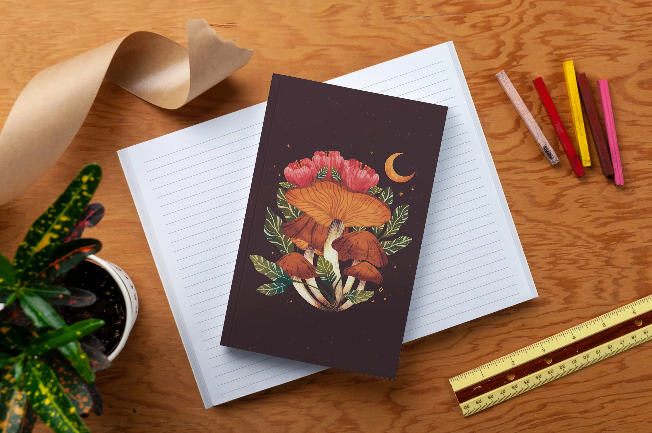 Midnight Mushroom Classic Layflat Notebook - Image 3