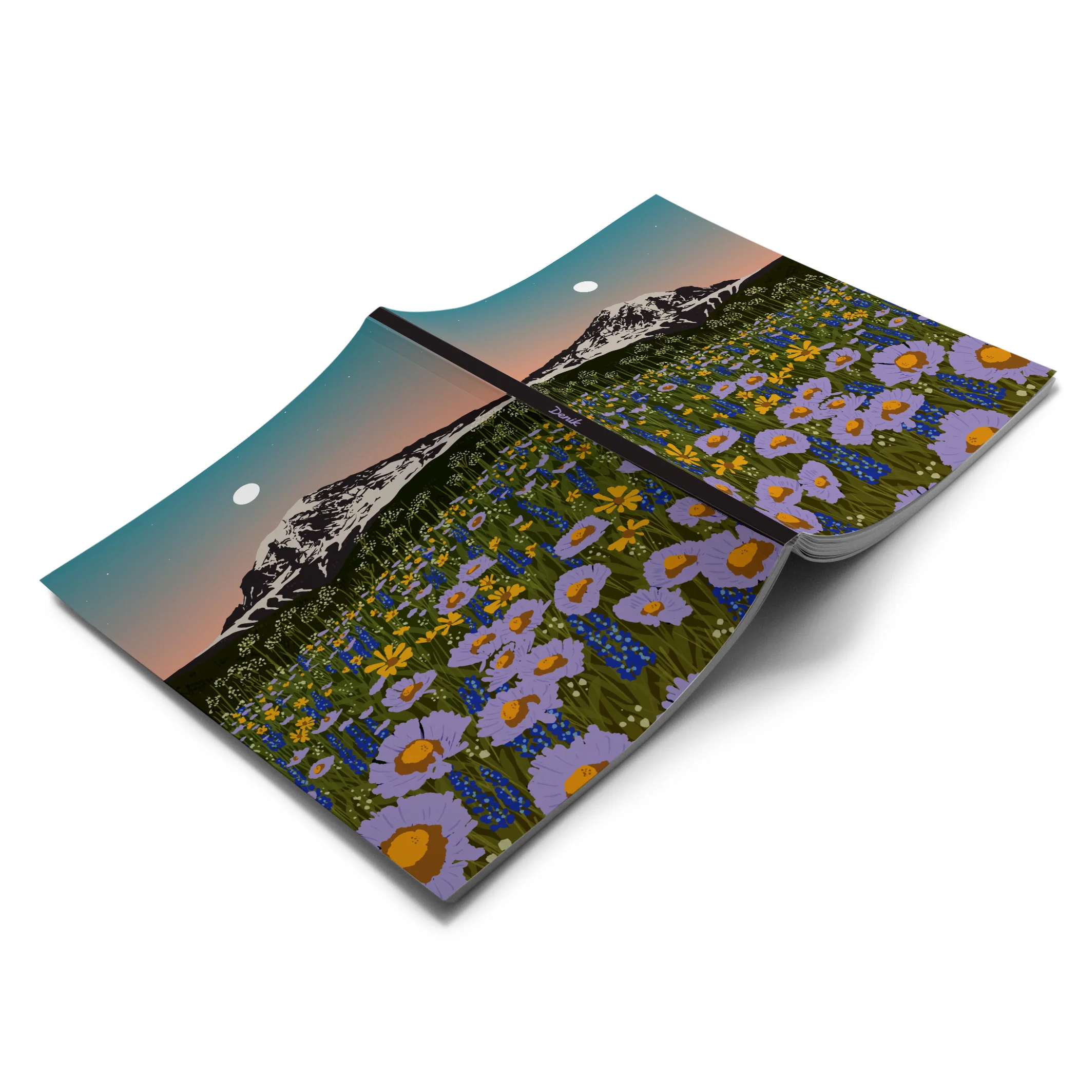 Mountain Flowers Medium Layflat Notebook - Image 2