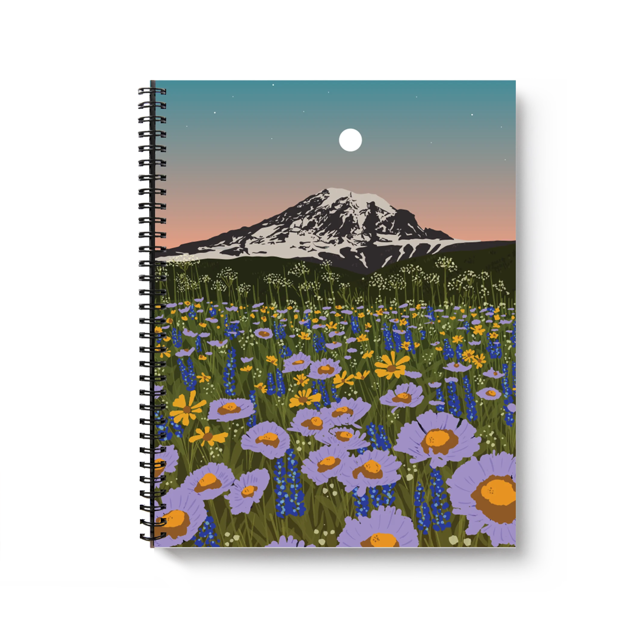 Mountain Flowers Medium Wire-O Spiral Notebook