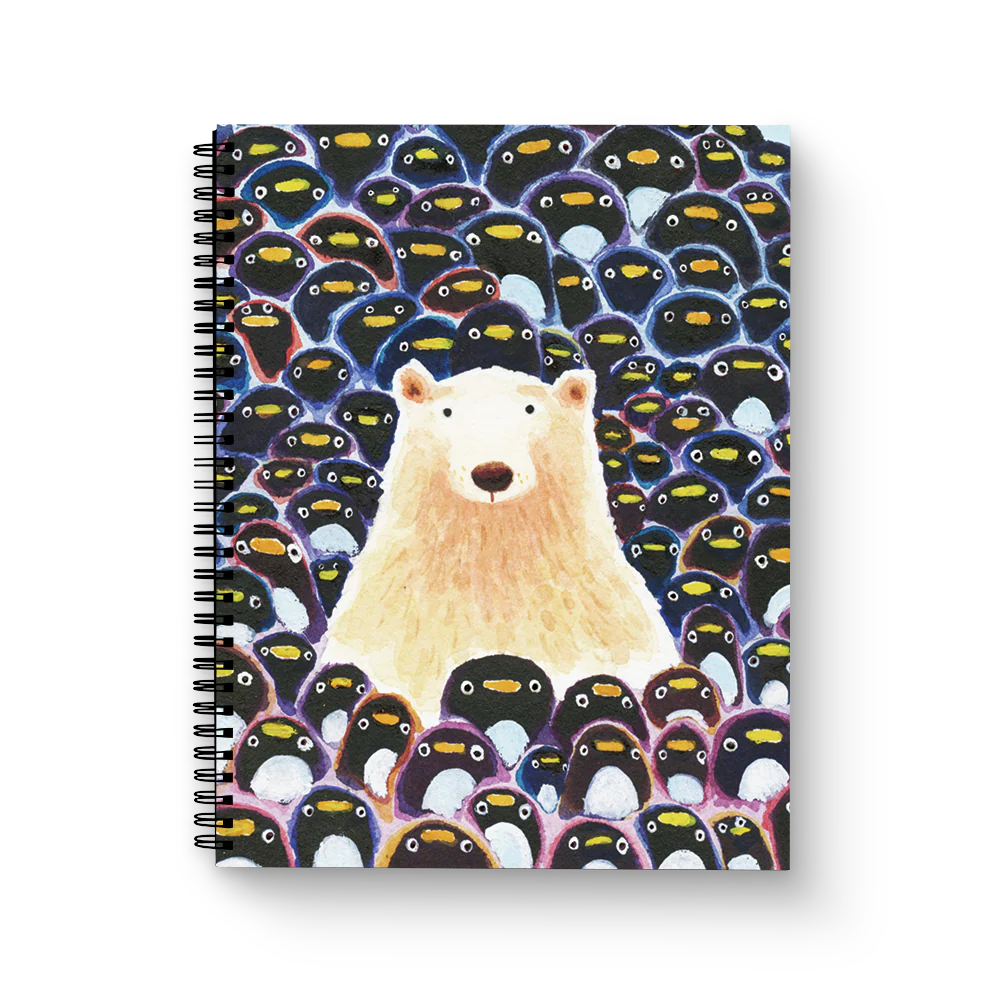 Polar Bear & Penguins Medium Wire-O Spiral Notebook