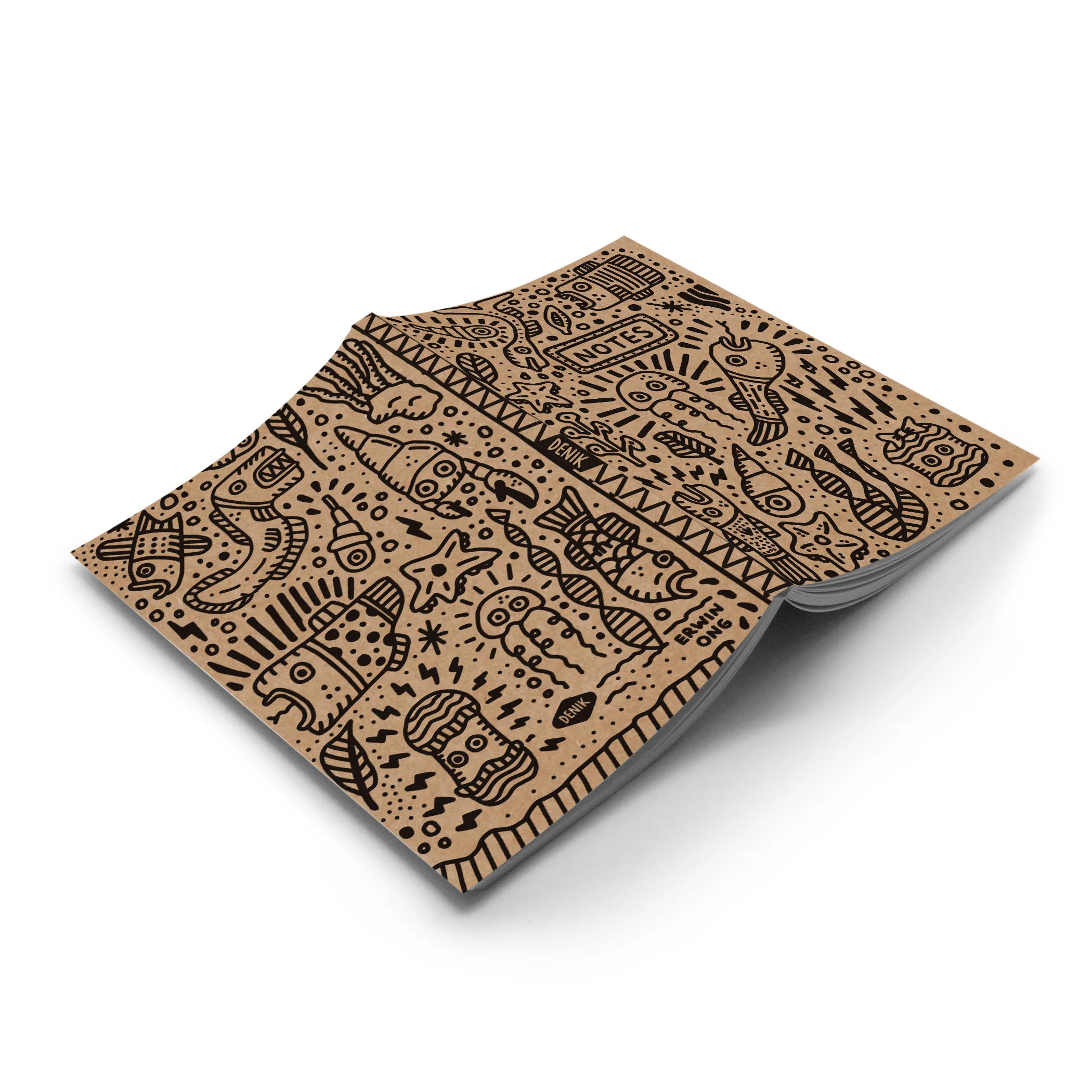 Seascape Outlines Kraft Classic Layflat Notebook - Image 2