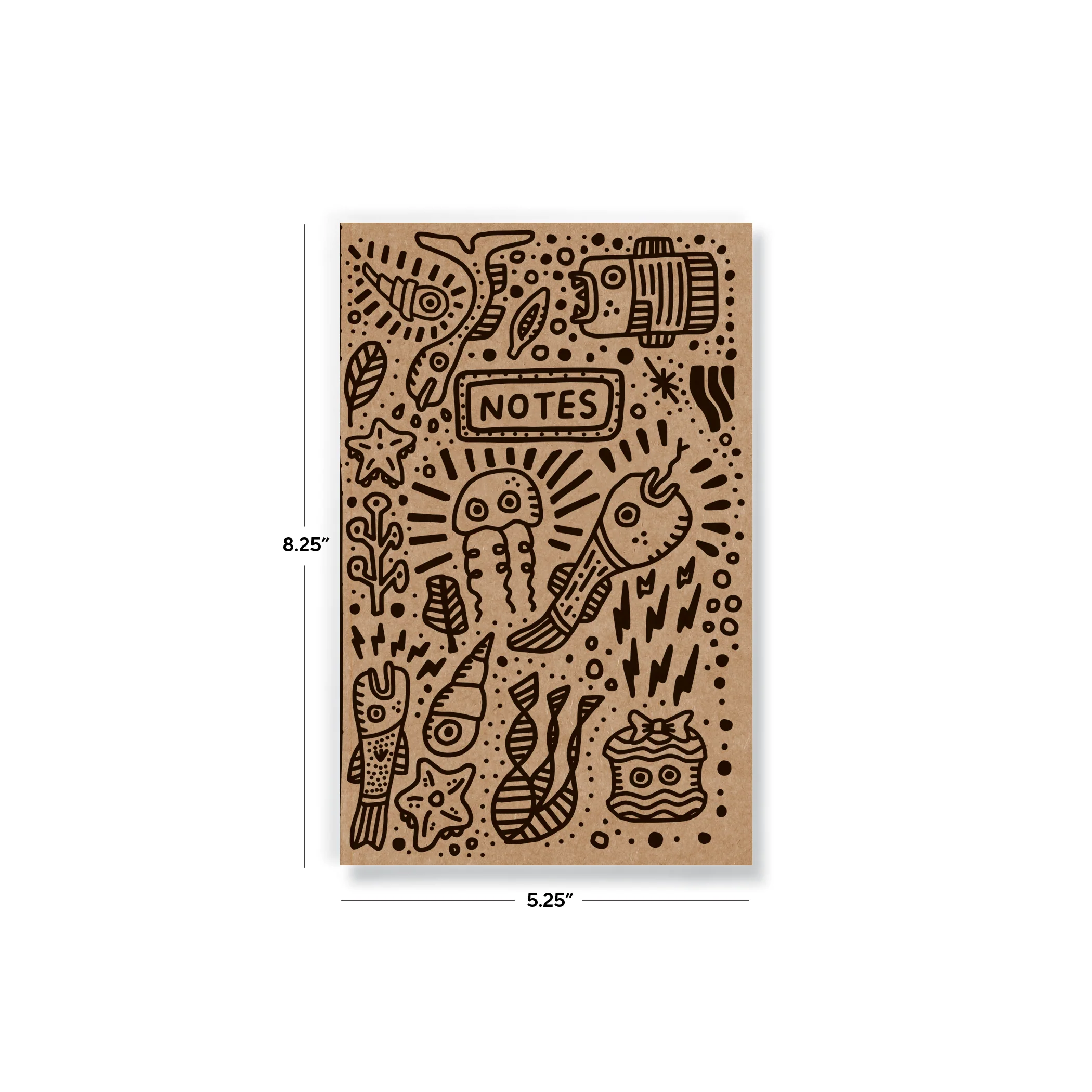 Seascape Outlines Kraft Classic Layflat Notebook - Image 3