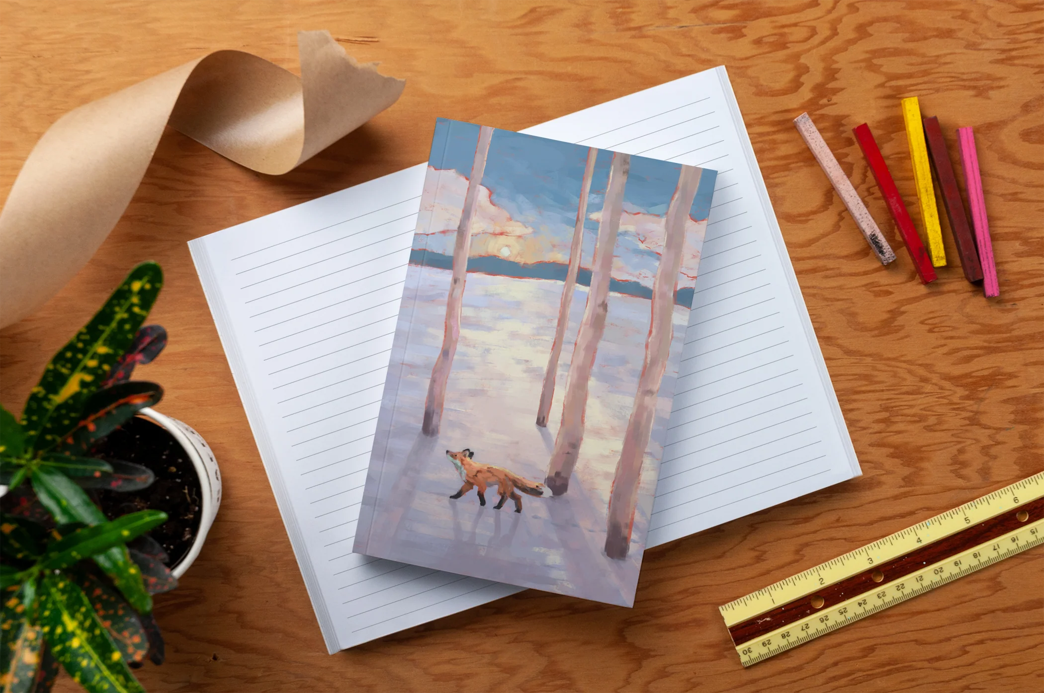 Snowbound Fox Classic Layflat Notebook - Image 3