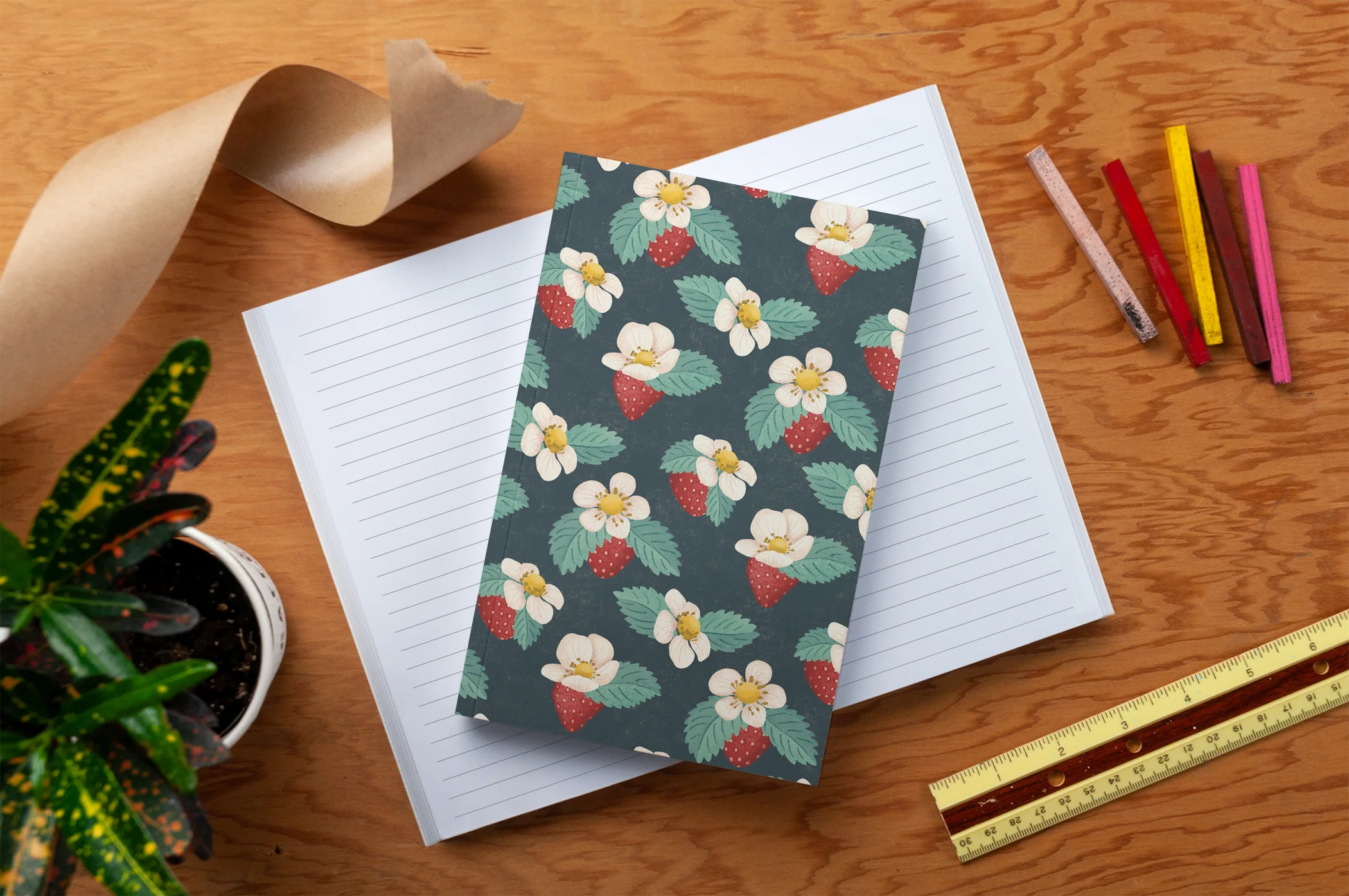 Strawberries Classic Layflat Notebook - Image 3