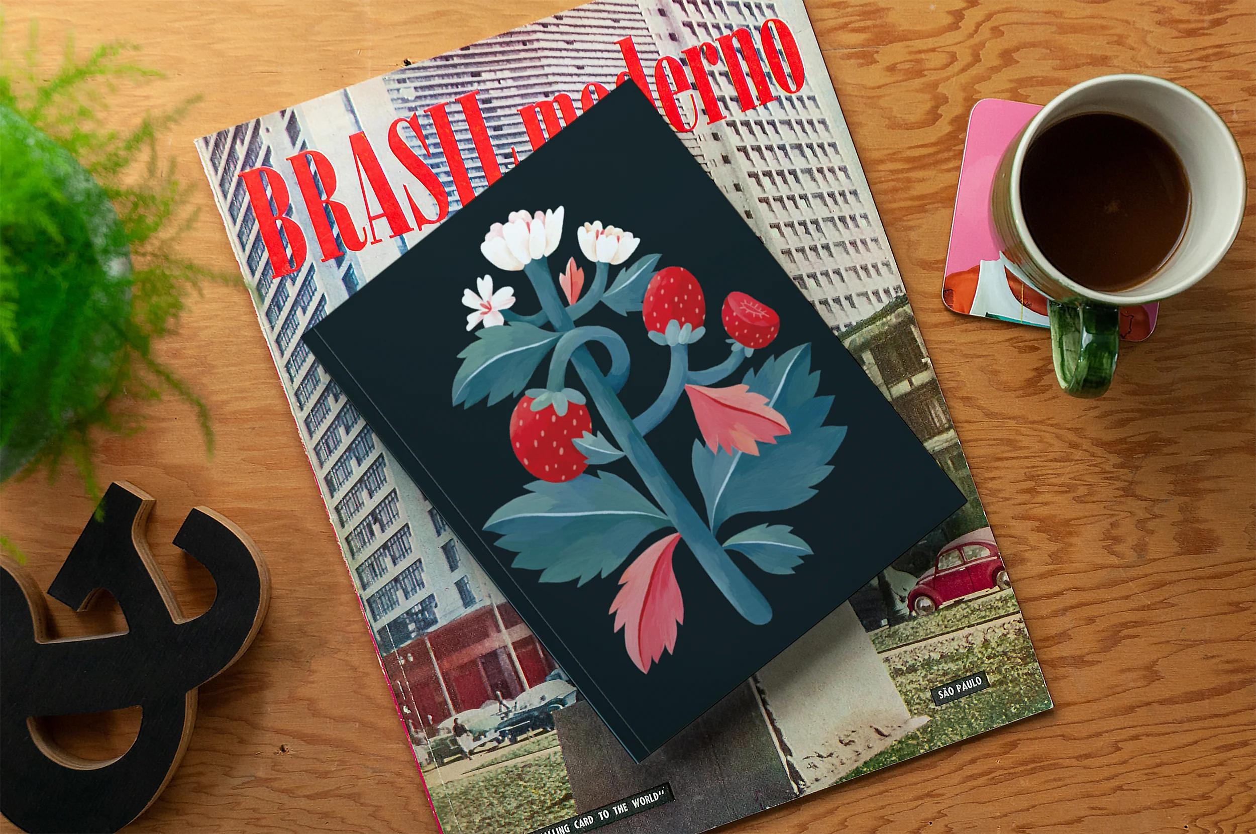 Strawberry Stalk Medium Layflat Notebook - Image 3