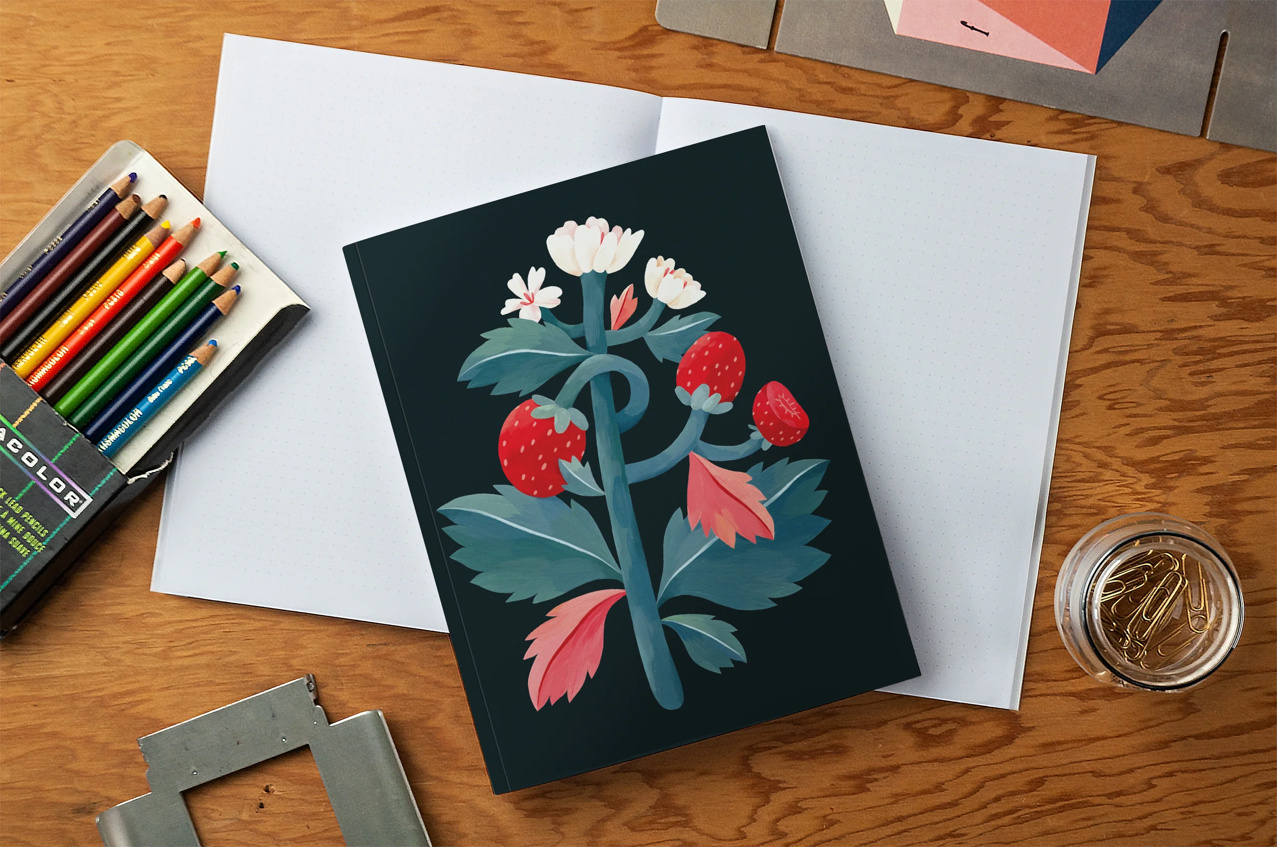 Strawberry Stalk Medium Layflat Notebook - Image 4