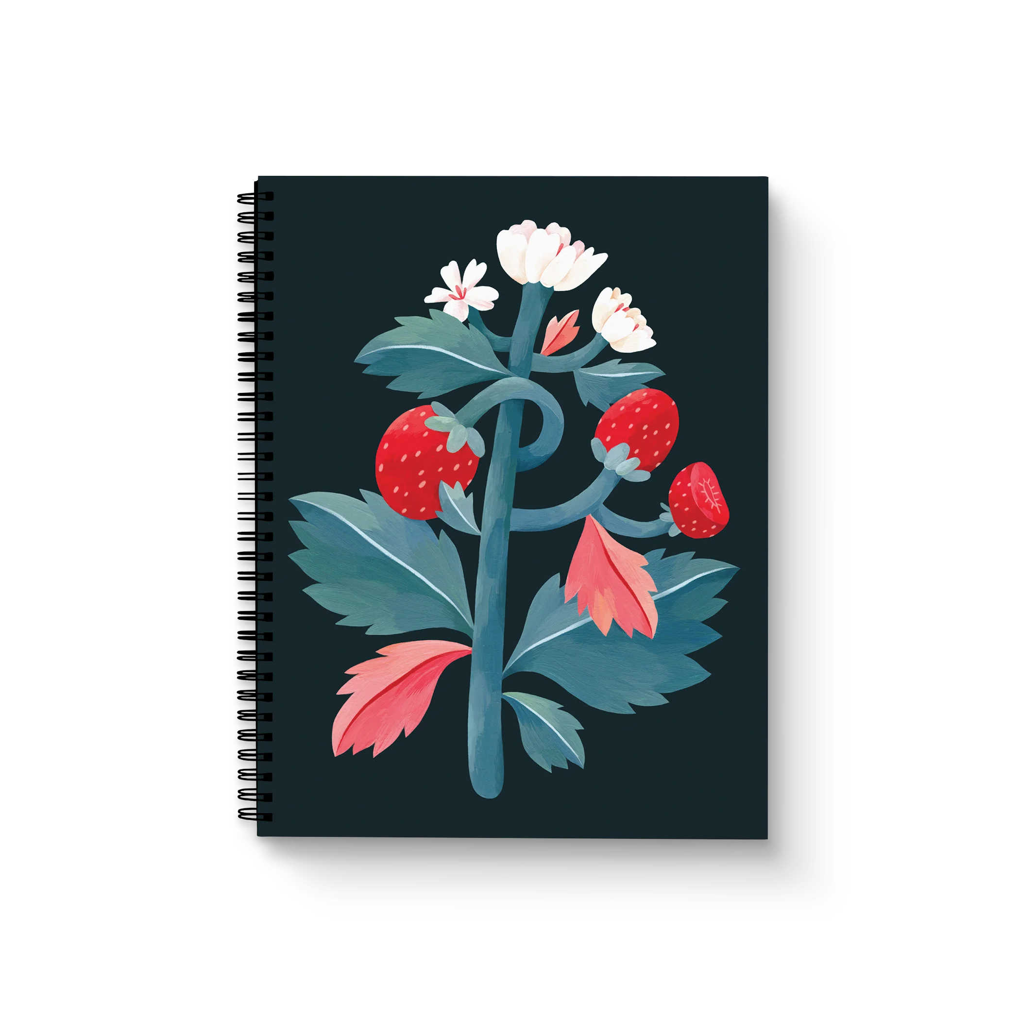 Strawberry Stalk Medium Wire-O Spiral Notebook