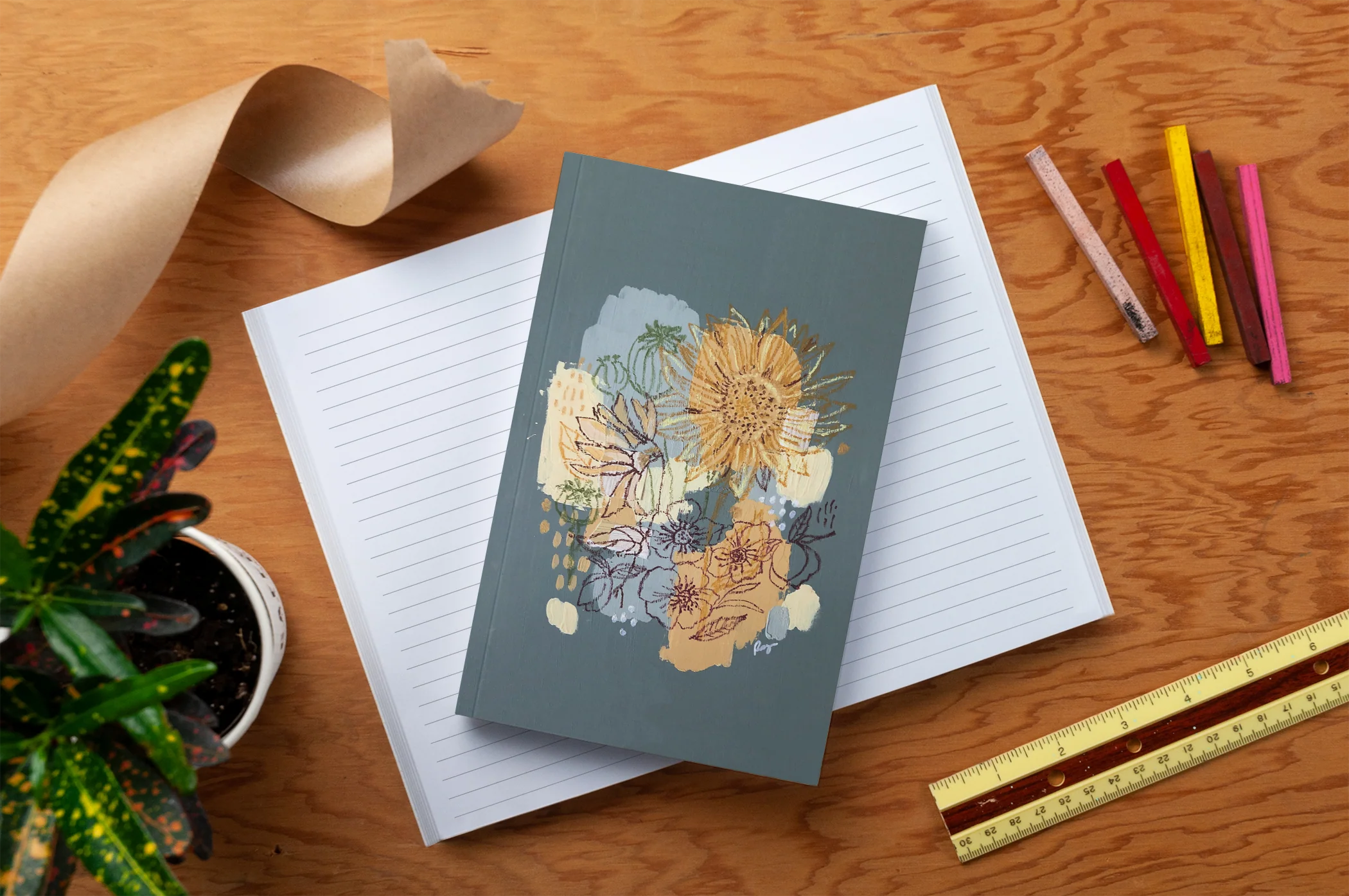 Sunflowers Classic Layflat Notebook - Image 4
